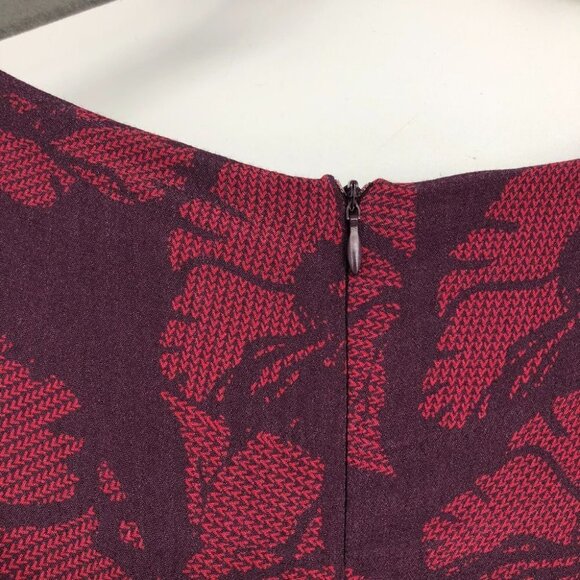 Signal Clothing maroon short sleeve midi floral winetasting Dress Danish EU 40 - Picture 9 of 14